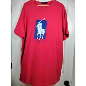 Polo Ralph Lauren Big & Tall Red Graphic T-Shirt XL Tall XLT Big Pony 1967